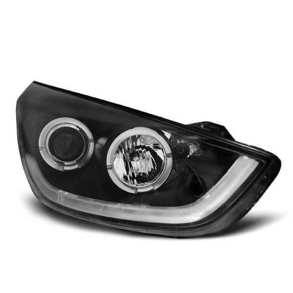 Fari Led stile luce diurna con tubo fibra ottica Hyundai IX35 10-13 Neri