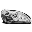 Coppia di fari a Led stile luce diurna Mercedes Classe S W220 Chrome