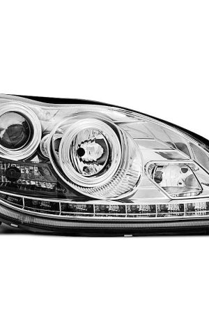 Coppia di fari a Led stile luce diurna Mercedes Classe S W220 Chrome