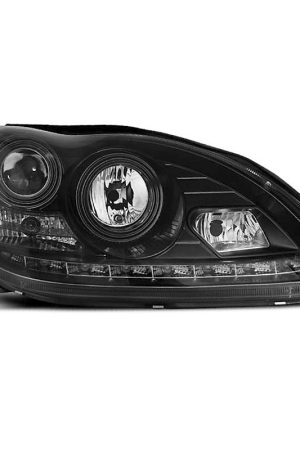 Coppia di fari a Led stile luce diurna Mercedes Classe S W220 Neri