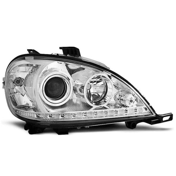 Coppia di fari a Led stile luce diurna Mercedes Classe M W163 98-01 Chrome