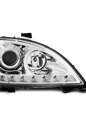 Coppia di fari a Led stile luce diurna Mercedes Classe M W163 01-05 Chrome