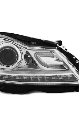 Coppia di fari a Led stile luce diurna Mercedes Classe C W204 2011 Chrome