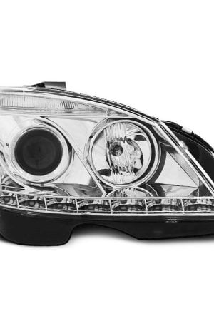 Coppia di fari LED Design Mercedes Classe C W204 07-10 Chrome