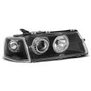 Coppia di fari Angel Eyes Opel Vectra A 88-95 Neri