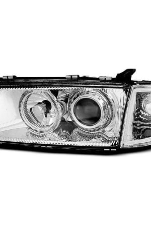 Coppia di fari Angel Eyes Opel Vectra A 88-95 Chrome