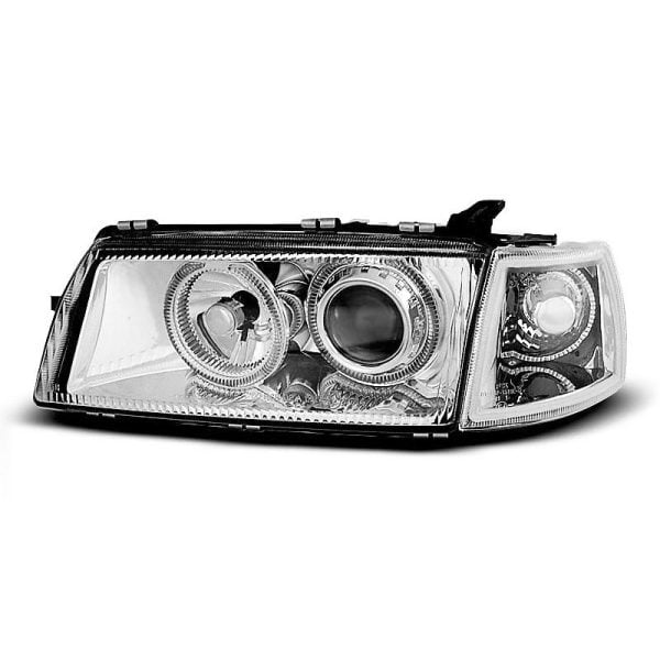 Coppia di fari Angel Eyes Opel Vectra A 88-95 Chrome