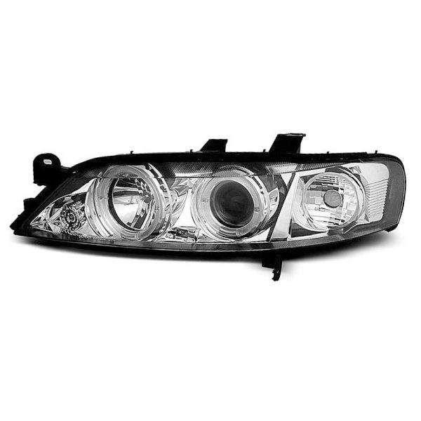 Coppia di fari Angel Eyes Opel Vectra B 99-02 Chrome