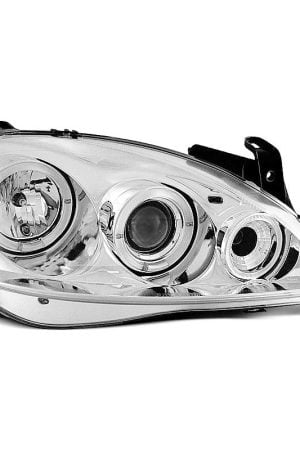 Coppia di fari Angel Eyes Opel Corsa C 00-06 Chrome