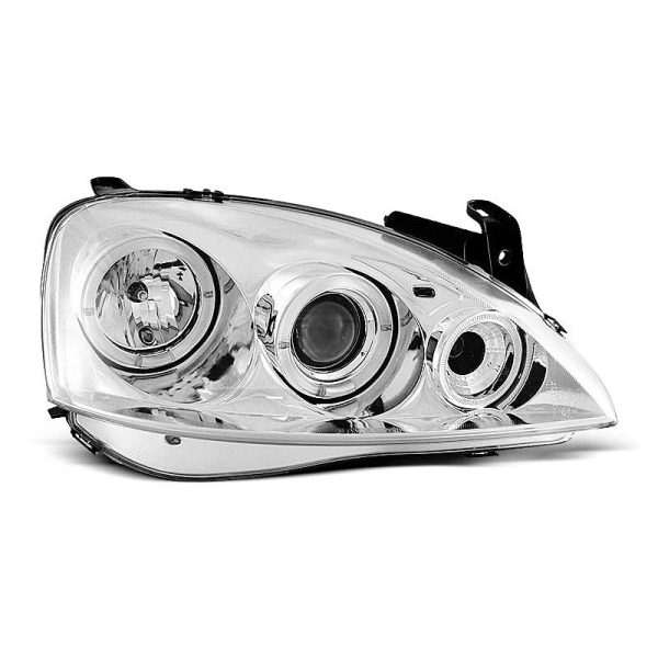 Coppia di fari Angel Eyes Opel Corsa C 00-06 Chrome