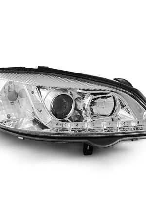 Coppia di fari a Led stile luce diurna Opel Astra G 97-04 Chrome