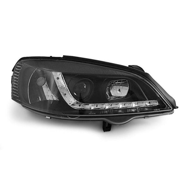 Coppia di fari a Led stile luce diurna Opel Astra G 97-04 Neri