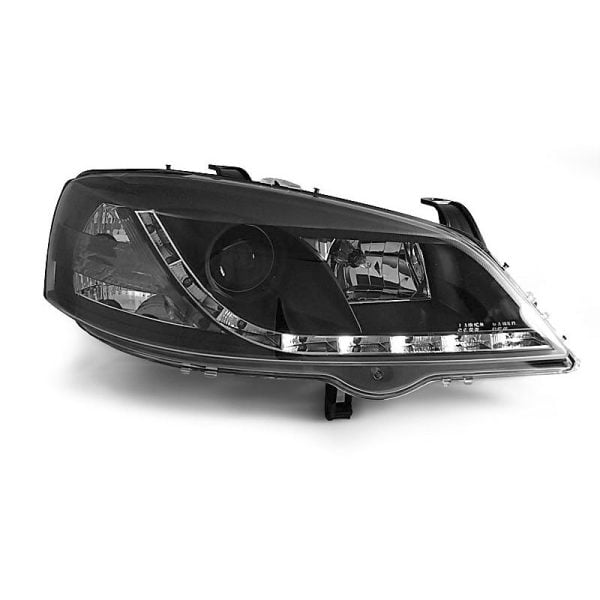 Coppia di fari a Led stile luce diurna Opel Astra G 97-04 Neri