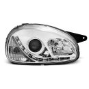 Coppia di fari a Led stile luce diurna Opel Corsa B 93-00 Chrome