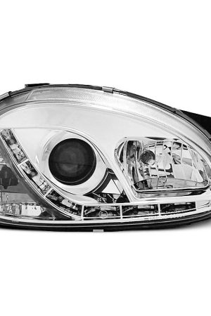 Coppia di fari a Led stile luce diurna Opel Corsa B 93-00 Chrome