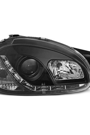 Coppia di fari a Led stile luce diurna Opel Corsa B 93-00 Neri