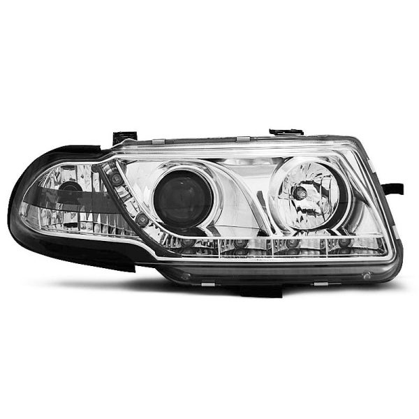 Coppia di fari a Led stile luce diurna Opel Astra F 91-94 Chrome