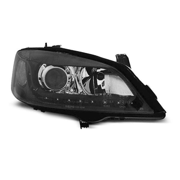 Coppia di fari a Led stile luce diurna Opel Astra G 97-04 Neri