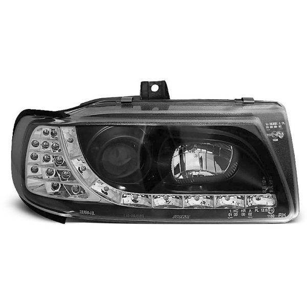 Fari Led stile luce diurna Seat Ibiza / Cordoba 93-99 / Polo 6N Neri