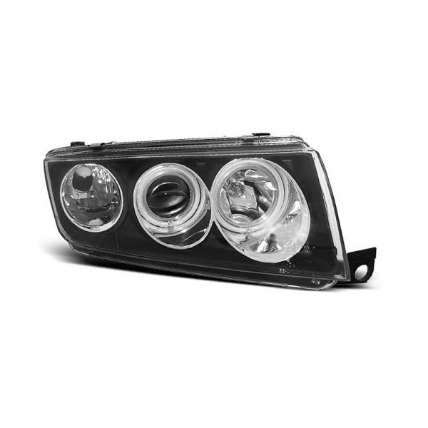 Fari CCFL Angel Eyes Skoda Fabia I 99-08 Neri