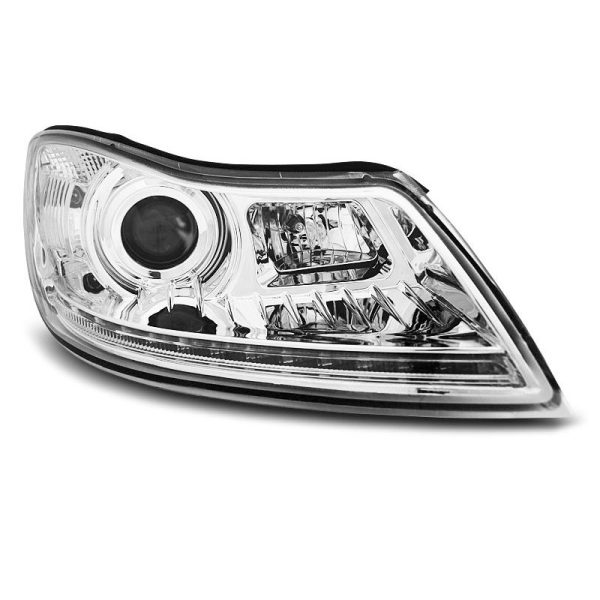 Fari Led stile luce diurna Skoda Octavia II 09-12 Chrome