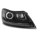 Fari Led stile luce diurna Skoda Octavia II 09-12 Neri