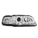 Coppia di fari a Led stile luce diurna Volvo S40 / V40 96-00 Chrome