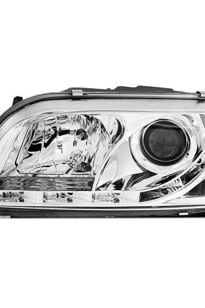 Coppia di fari a Led stile luce diurna Volvo S40 / V40 96-03 Chrome