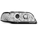 Coppia di fari a Led stile luce diurna Volvo S40 / V40 96-00 Chrome