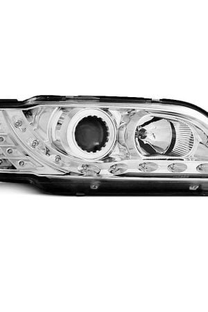 Coppia di fari a Led stile luce diurna Volvo S40 / V40 96-00 Chrome