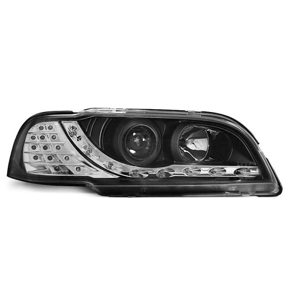 Coppia di fari a Led stile luce diurna Volvo S40 / V40 96-00 Neri