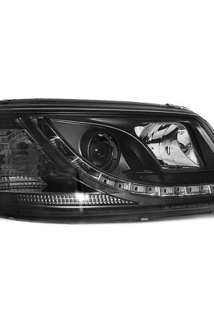 Coppia di fari a Led stile luce diurna Volkswagen T5 03-09 Neri