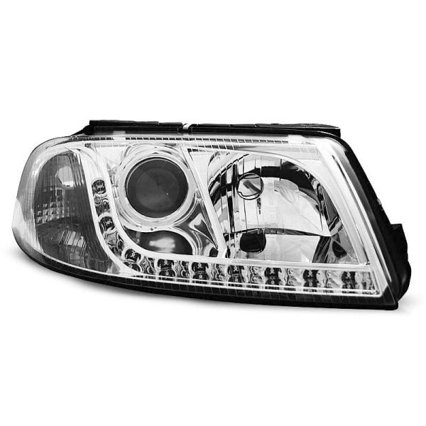 Coppia di fari a Led stile luce diurna Volkswagen Passat 3BG 00-05 Chrome