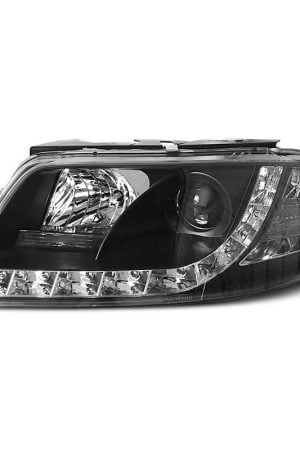 Coppia di fari a Led stile luce diurna Volkswagen Passat 3BG 00-05 Neri