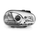 Coppia di fari a Led stile luce diurna Volkswagen Golf IV 97-03 Chrome