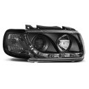 Coppia di fari a Led vera luce diurna Volkswagen Polo 6N 94-99 Neri