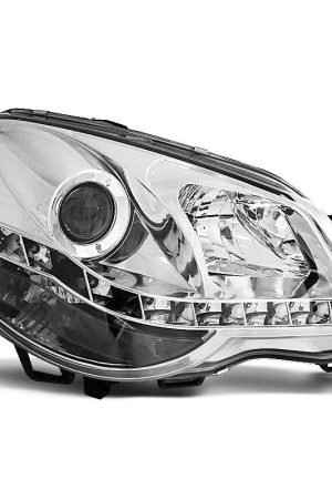 Coppia di fari a Led stile luce diurna Volkswagen Polo 9N3 05-09 Chrome