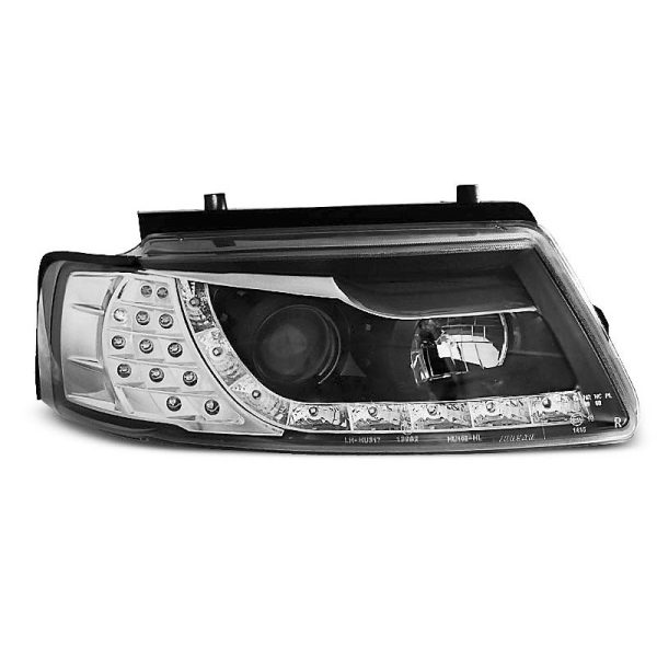 Coppia di fari a Led stile luce diurna Volkswagen Passat B5 3B 96-00 Neri