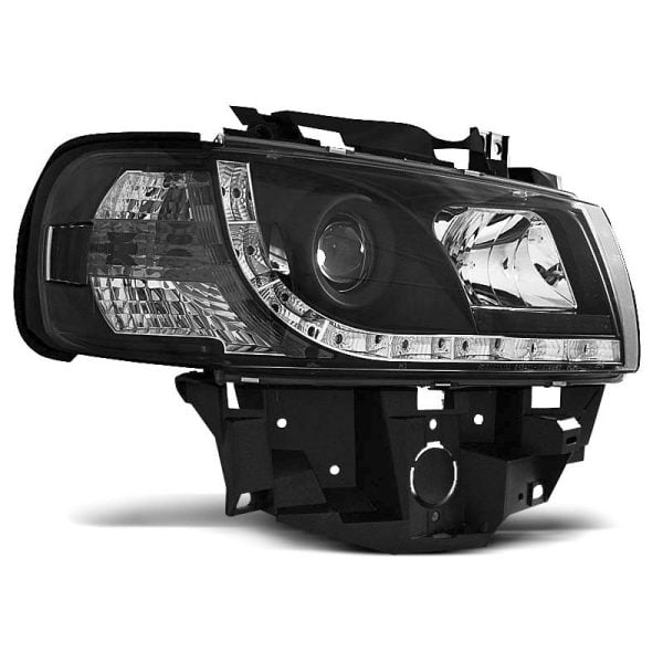 Coppia di fari a Led stile luce diurna Volkswagen T4 Bus 96-03 Neri