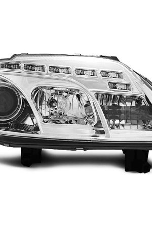 Coppia di fari a Led stile luce diurna Volkswagen Touran / Caddy 03-06 Chrome