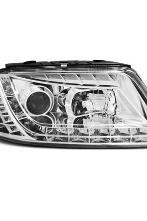 Coppia di fari a LED stile luce diurna Volkswagen Passat 3BG 00-05 Chrome