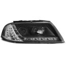 Coppia di fari a Led stile luce diurna Volkswagen Passat 3BG 00-05 Neri