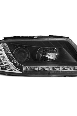 Coppia di fari a Led stile luce diurna Volkswagen Passat 3BG 00-05 Neri