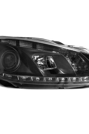 Coppia di fari DRL vera luce diurna Volkswagen Golf VI 08-12 Neri