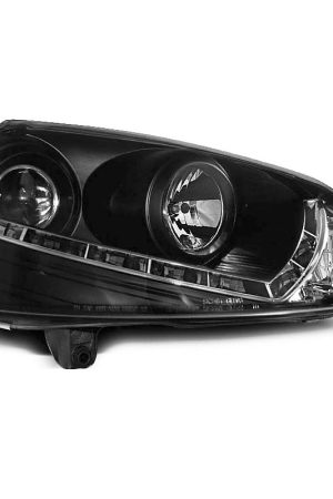 Coppia di fari a Led stile luce diurna Volkswagen Golf V 03-08 Neri