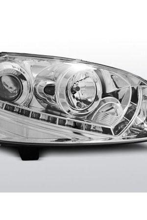 Coppia di fari a Led stile luce diurna e Xenon Volkswagen Golf V 03-08 Chrome