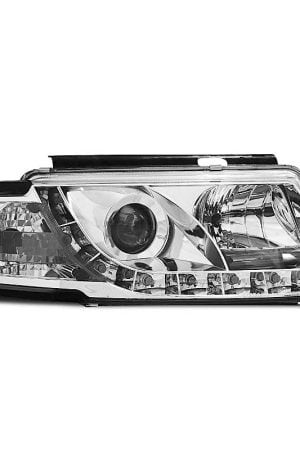 Coppia di fari DRL vera luce diurna Volkswagen Passat B5 3B 96-00 Chrome