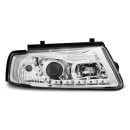 Coppia di fari a Led stile luce diurna Volkswagen Passat B5 3B 96-00 Chrome