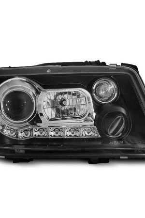 Coppia di fari a Led stile luce diurna Volkswagen Bora 98-05 Neri