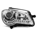 Coppia di fari a Led stile luce diurna Volkswagen Touran 06-10 Chrome